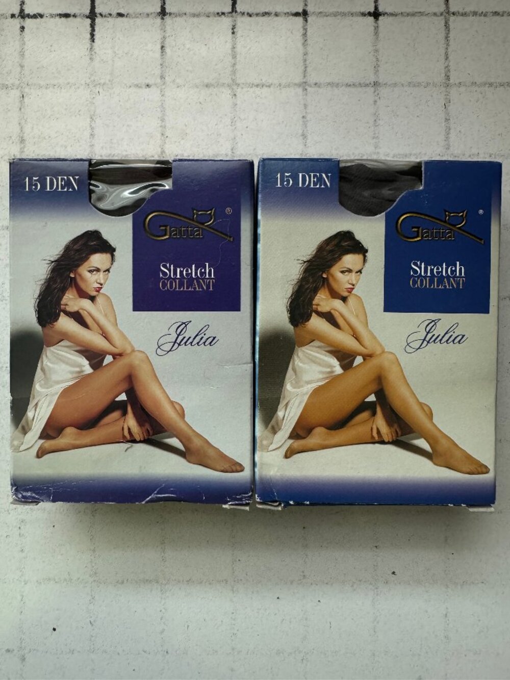 2 X Gatta 15den Classic Women STREATCH COLLANT Tights -COLOR GRAFIT SIZE 3/M
